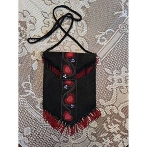 Beaded Handbag‎ with Hearts Crossbody. Unbranded